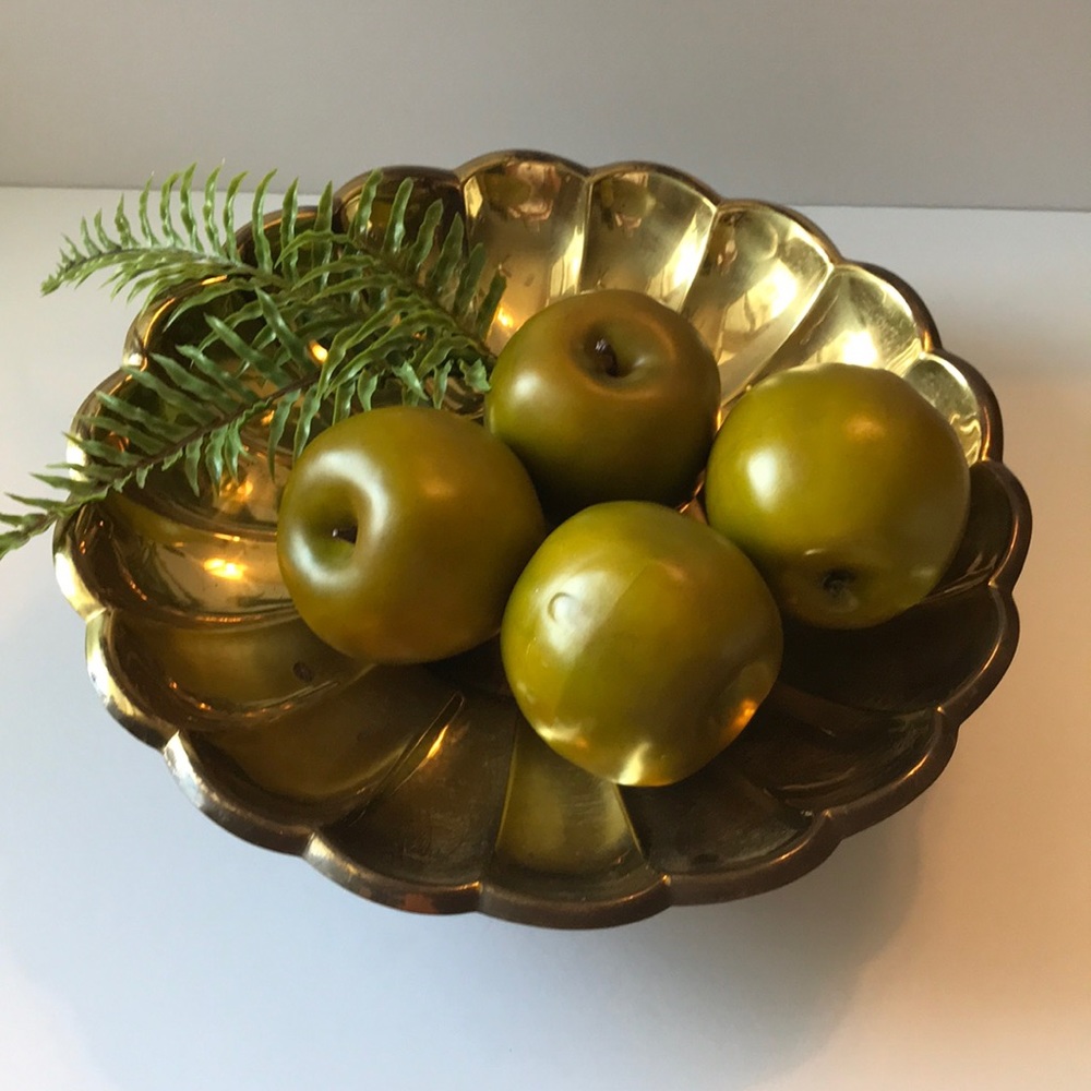 Vintage Brass bowl measures 12 3/4 round